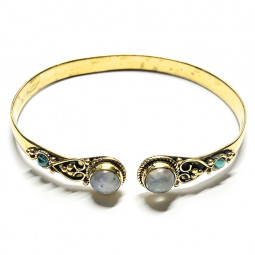 Bracelet en Bronze & Pierre de Lune