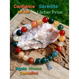 Bracelet en Cornaline & Agate Mousse