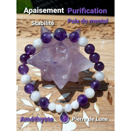 Bracelet Pierre de Lune & Améthyste