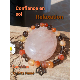 Bracelet en Cornaline & Quartz Fumé