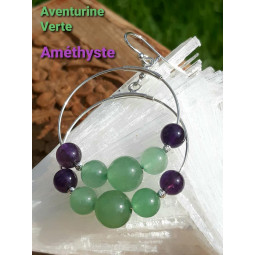Bracelet en Aventurine Verte & Améthyste