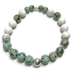 Bracelet en  Chrysocolle & Howlite