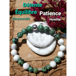 Bracelet en  Chrysocolle & Howlite