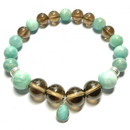 Bracelet Amazonite & Quartz Fumé