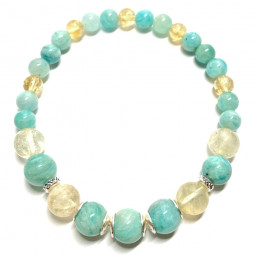 Bracelet en Citrine & Amazonite