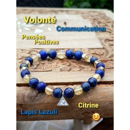 Bracelet en Lapis-Lazuli & Citrine