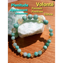 Bracelet en Citrine & Amazonite