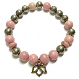 Bracelet en Pyrite & Rhodonite