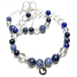 Bracelet Sodalite & Cristal de Roche