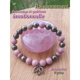 Bracelet en Pyrite & Rhodonite