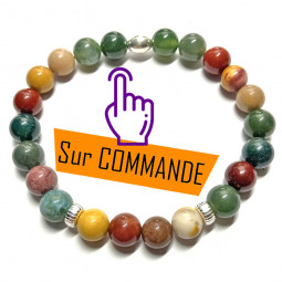 Bracelet en Jaspe Mokaïte & Agate Mousse