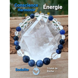 Bracelet Sodalite & Cristal de Roche