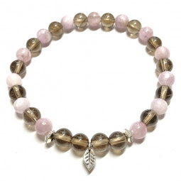 Bracelet en Kunzite & Quartz  Fumé