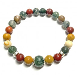 Bracelet en Jaspe Mokaïte & Agate Mousse