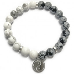 Bracelet en Obsidienne Neige & Howlite