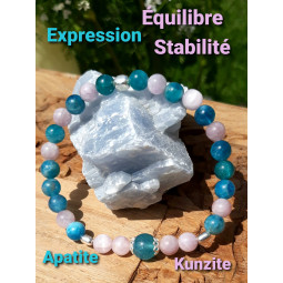 Bracelet en Kunzite & Apatite