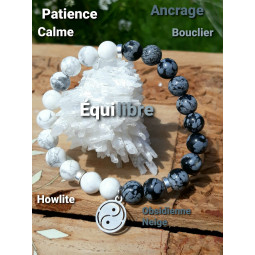 Bracelet en Obsidienne Neige & Howlite