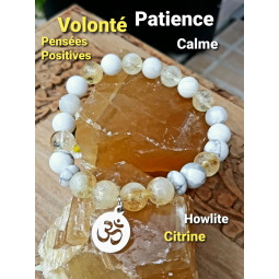 Bracelet en Citrine & Howlite