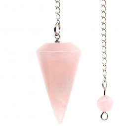 Pendule Cône en Quartz Rose