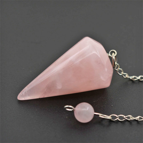 Pendule Cône en Quartz Rose
