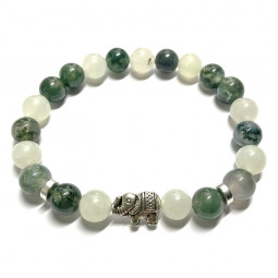 Bracelet en Jade & Agate Mousse