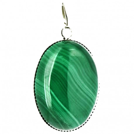 Pendentif en Malachite - Cabochon Ovale