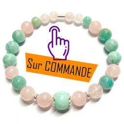 Bracelet en Quartz Rose & Amazonite