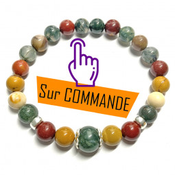 Bracelet en Jaspe Mokaïte & Agate Mousse