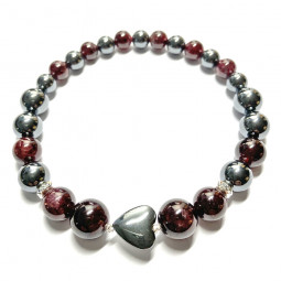 Bracelet Grenat & Hématite