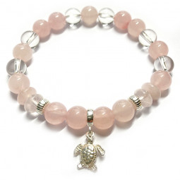 Bracelet en Quartz Rose & Cristal de Roche
