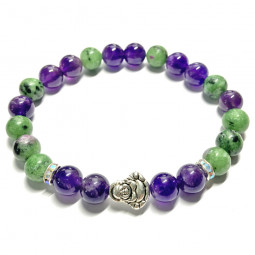 Bracelet en Rubis sur Zoïzite & Améthyste