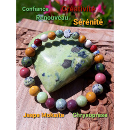 Bracelet en Jaspe Mokaïte & Chrysoprase