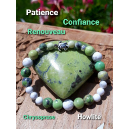 Bracelet Chrysoprase & Howlite