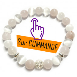 Bracelet en Quartz Rose & Sélénite