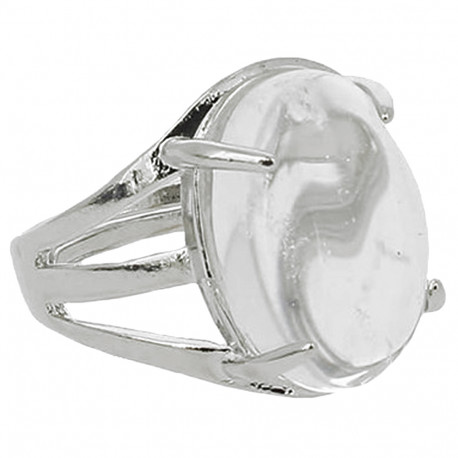 Bague Ovale en Cristal de Roche