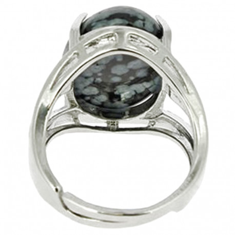 Bague en Obsidienne Neige