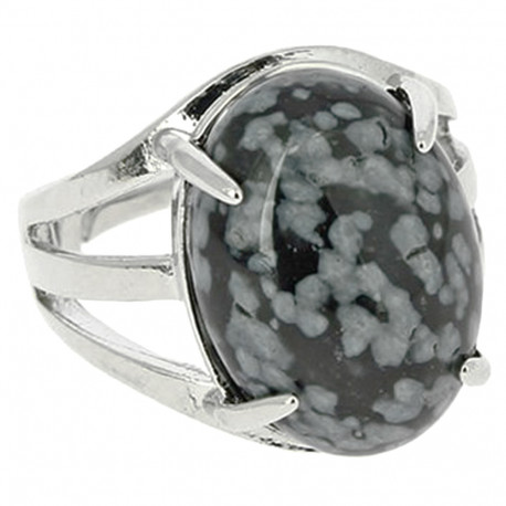 Bague en Obsidienne Neige