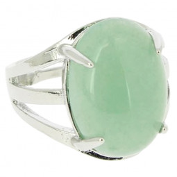Bague Ovale en Aventurine Verte