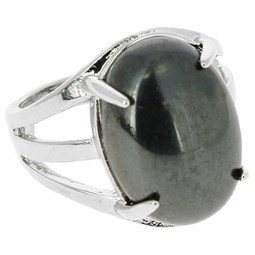 Bague en Hématite Vibrations Cristallines
