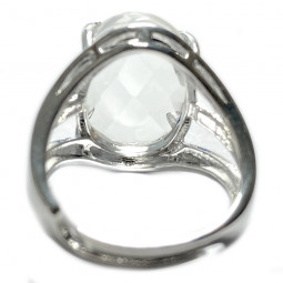 Bague en Cristal de Roche Facettée