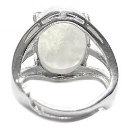 Bague Ovale en Pierre de Lune Blanche