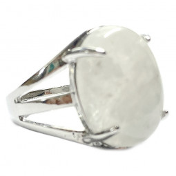 Bague Ovale en Pierre de Lune Blanche