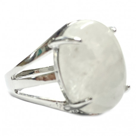 Bague Ovale en Pierre de Lune Blanche