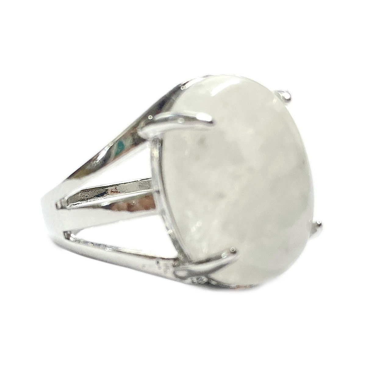 Bague Ovale en Pierre de Lune Blanche