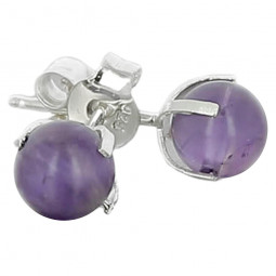 Boucles d'Oreilles en Améthyste & Argent