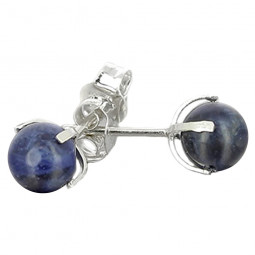 Boucles d'Oreilles en Sodalite & Argent