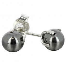 Boucles d'Oreilles en Hématite & Argent