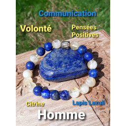 Bracelet en Lapis-Lazuli & Citrine