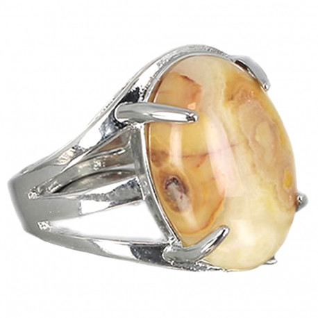 Bague Métal en Agate Crazy Lace