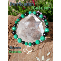 Bracelet en Shungite & Malachite